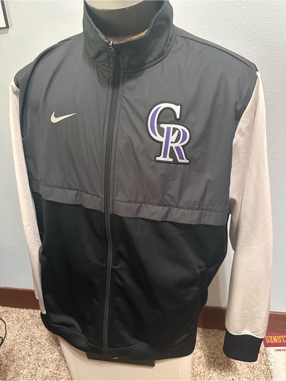 Nike Colorado Rockies Black, White & Purple Windbreaker Jacket